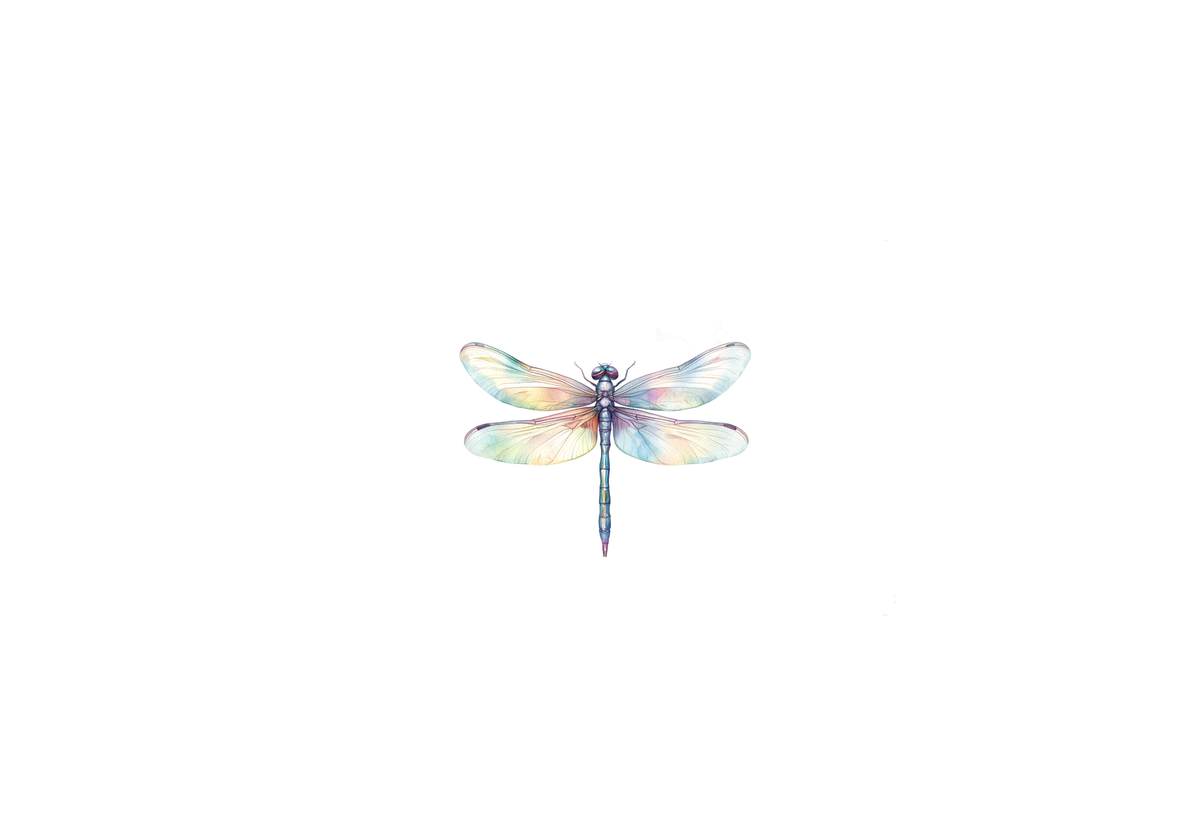 Rainbow Dragonfly Throw Pillow | Watercolor Iridescent Insect Decorative Pillow | Nature Lover Gift