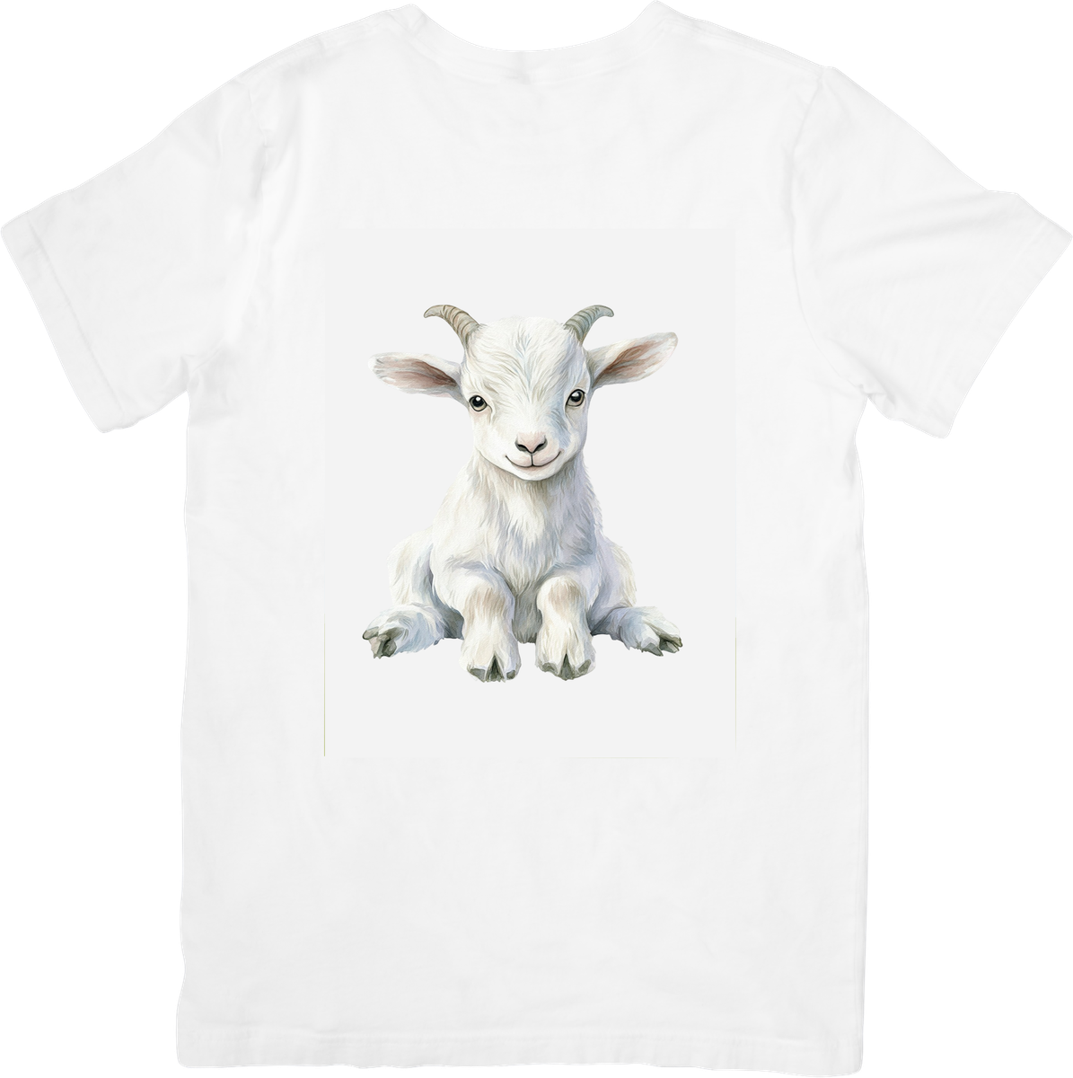 Cute Baby Goat T-Shirt | Watercolor Kid Goat Graphic Tee | Farm Animal Lover Gift