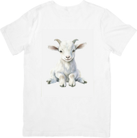 Thumbnail for Cute Baby Goat T-Shirt | Watercolor Kid Goat Graphic Tee | Farm Animal Lover Gift