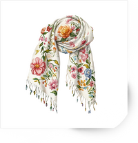 Thumbnail for Floral Scarf Sticker | Watercolor Wildflower Wrap Vinyl Decal | Fashion Boho Gift