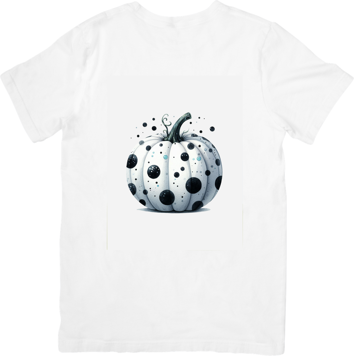 Polka Dot Pumpkin T-Shirt | Whimsical Black & White Fall Graphic Tee | Autumn Halloween Gift
