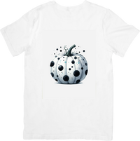 Thumbnail for Polka Dot Pumpkin T-Shirt | Whimsical Black & White Fall Graphic Tee | Autumn Halloween Gift