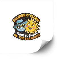 Thumbnail for Eclipse O'Clock Time To Shine Sticker | Funny Retro Solar Eclipse Vinyl Decal