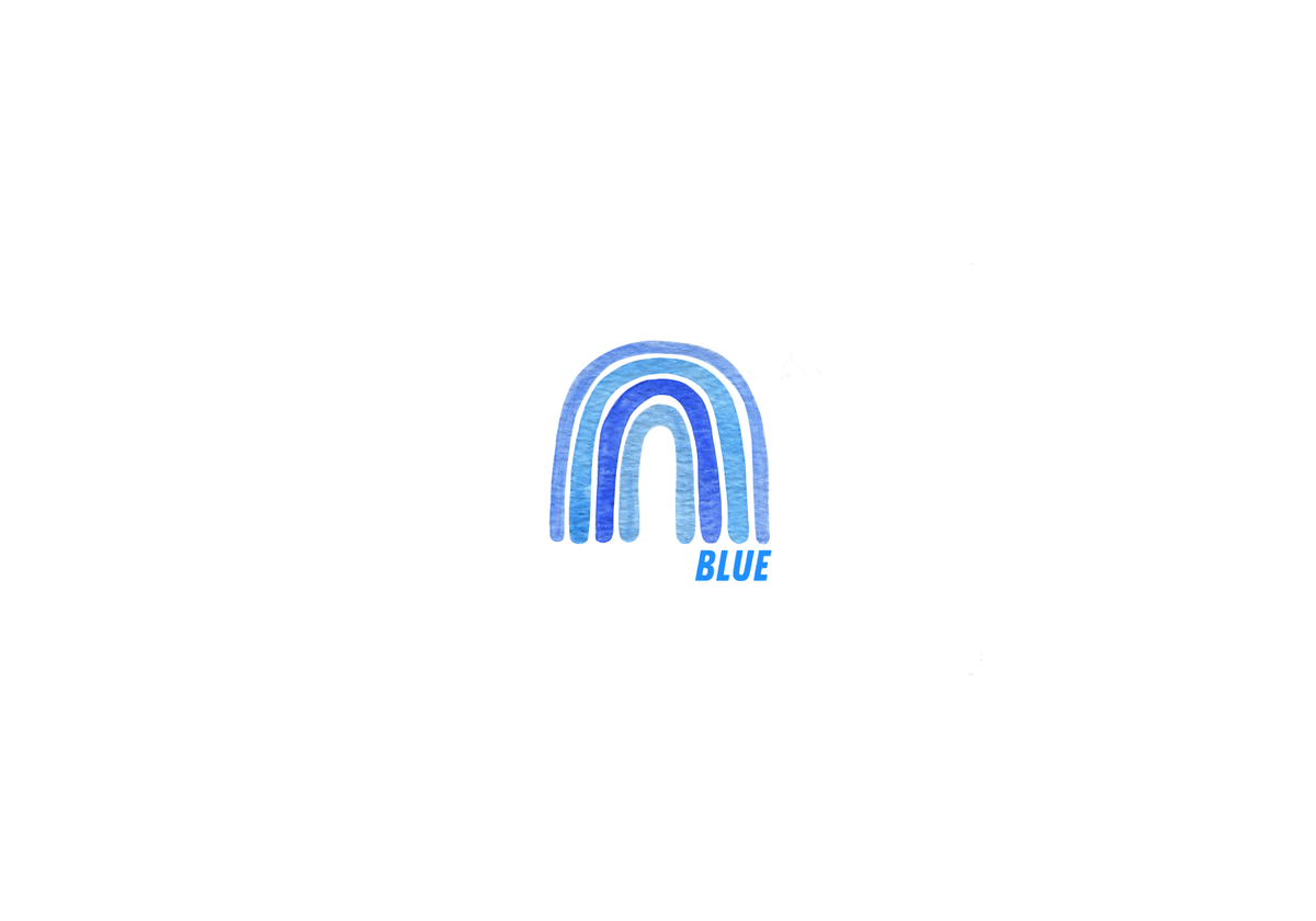 Blue Boho Rainbow Throw Pillow | Watercolor Arch Decorative Pillow | Nursery Kids Room Gift