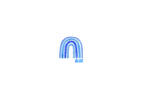 Thumbnail for Blue Boho Rainbow Throw Pillow | Watercolor Arch Decorative Pillow | Nursery Kids Room Gift