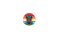 Thumbnail for Hawaiian Dachshund Throw Pillow | Retro Sunset Beach Dog Decorative Pillow | Wiener Dog Lover Gift