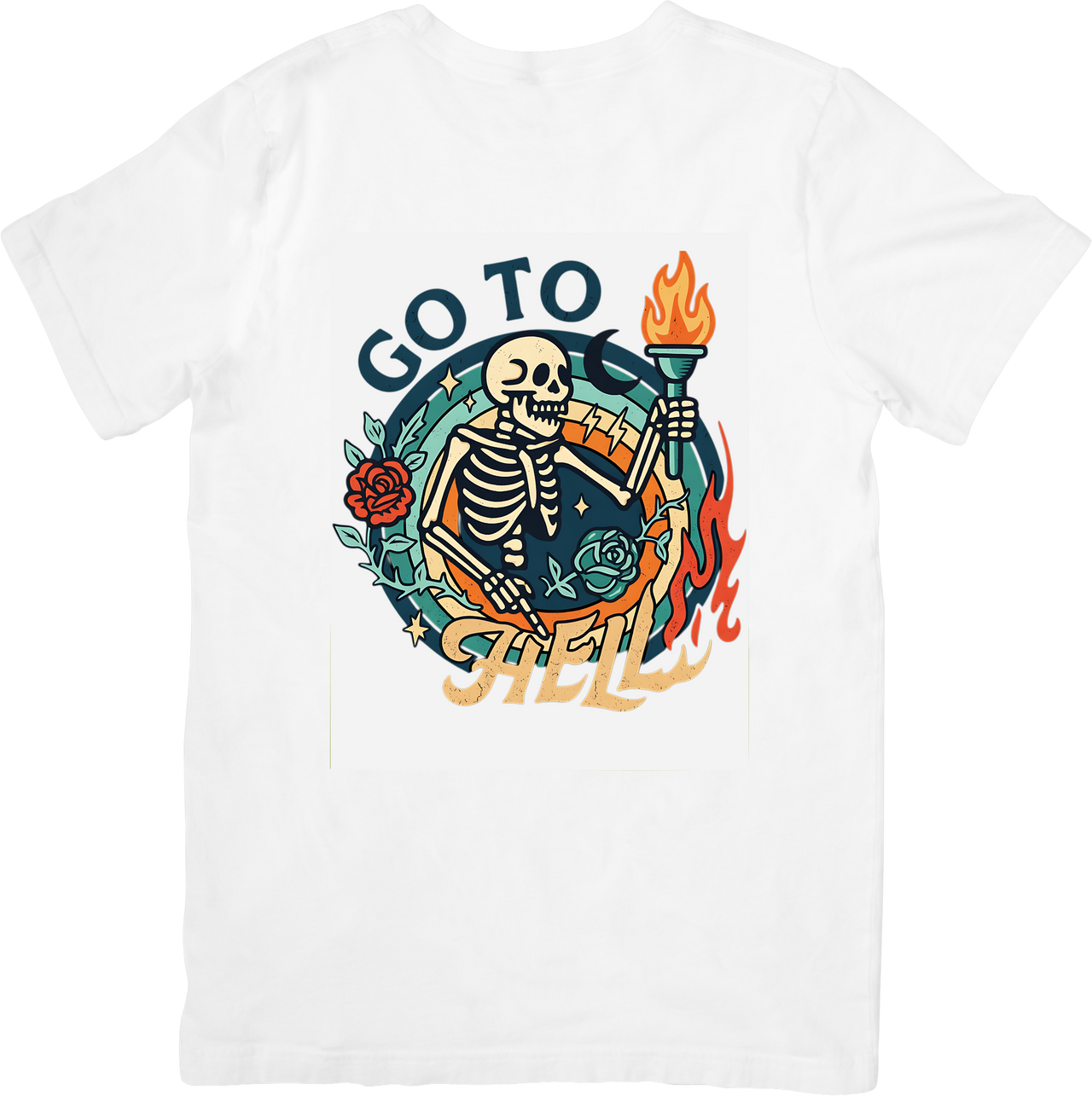 Go To Hell Skeleton T-Shirt | Retro Dark Humor Graphic Tee