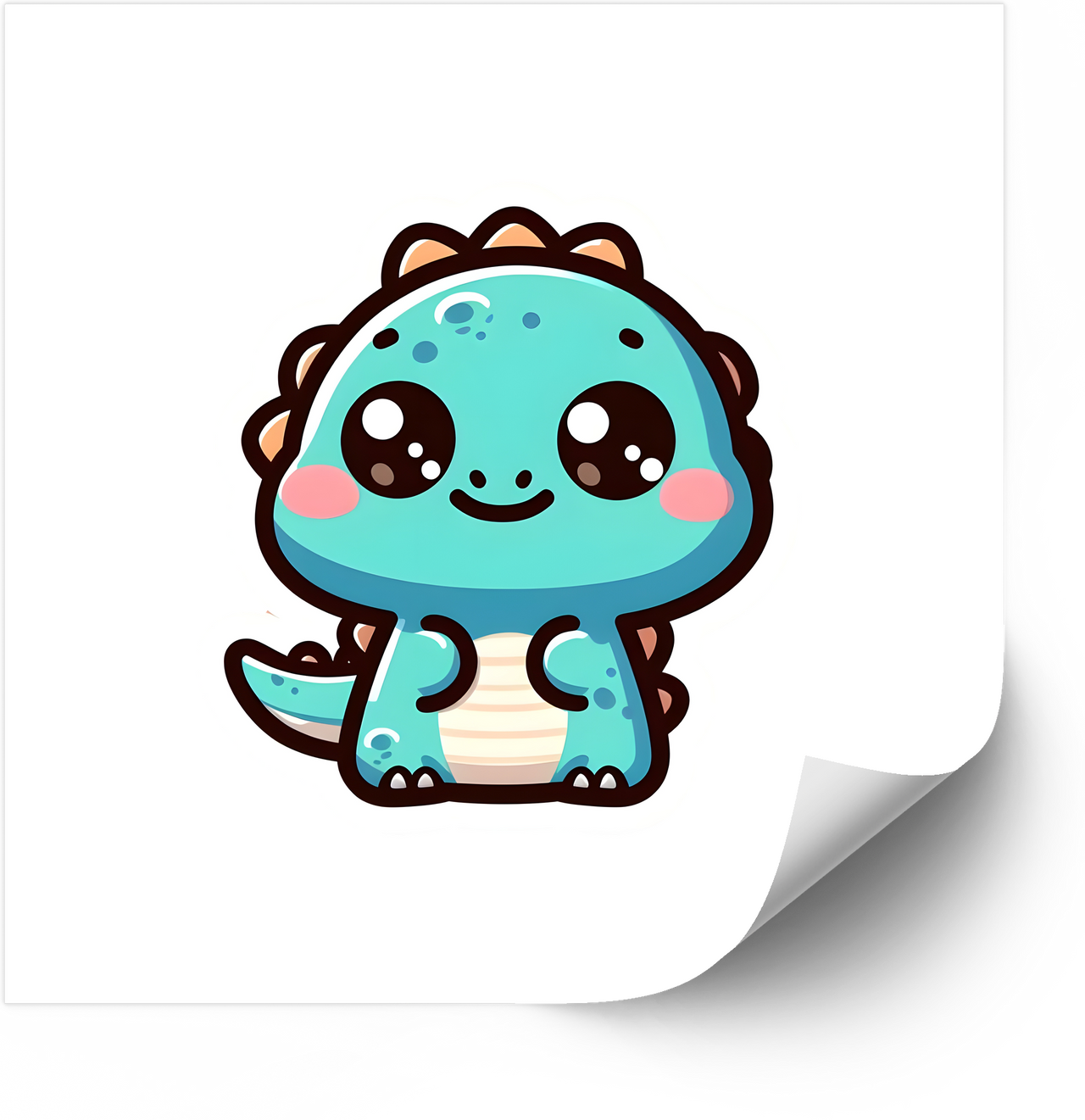 Kawaii Baby Dinosaur Sticker | Cute Kawaii Dino Vinyl Decal