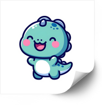 Thumbnail for Happy Baby Dinosaur Sticker | Kawaii Smiling Dino Vinyl Decal
