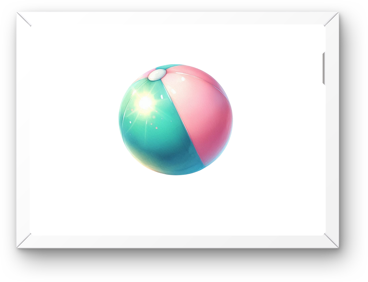 Pastel Beach Ball Wall Art | Watercolor Summer Toy Print | Kids Room Pool Gift