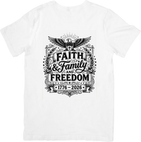 Thumbnail for Faith Family and Freedom T-Shirt | Patriotic Eagle Vintage Graphic Tee | Fourth of July Gift
