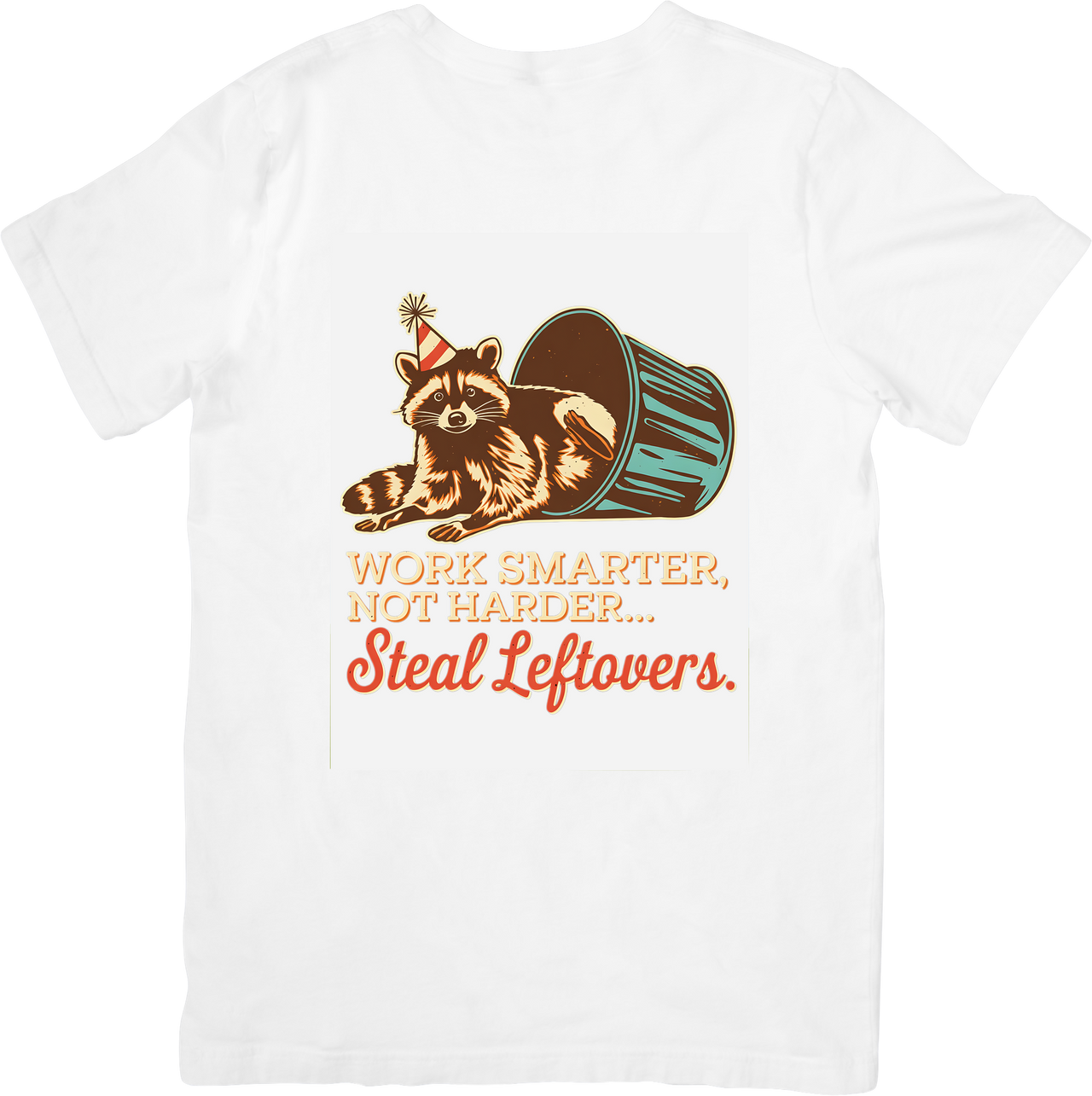 Raccoon Steal Leftovers T-Shirt | Funny Vintage Animal Humor Graphic Tee