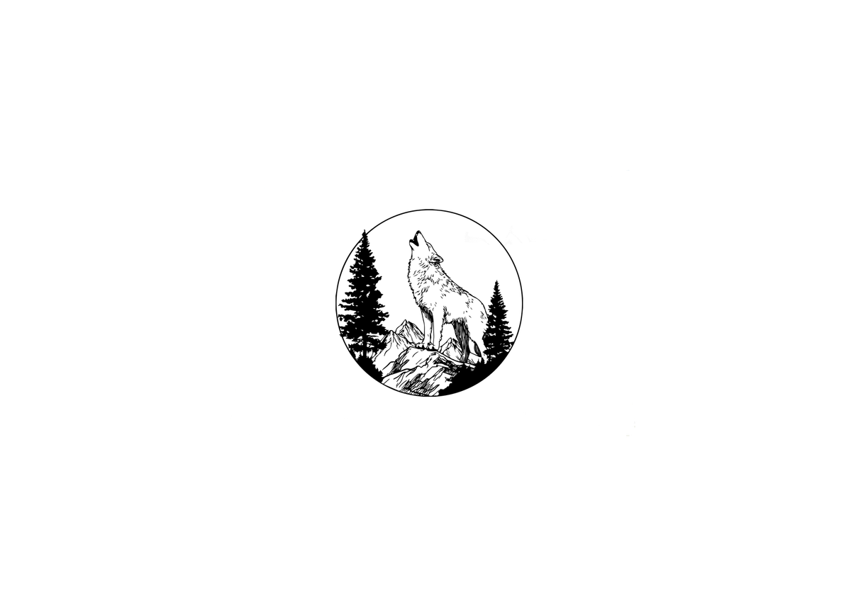 Howling Wolf Throw Pillow | Black & White Forest Mountain Decorative Pillow | Wilderness Nature Gift