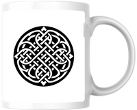 Thumbnail for Celtic Knot Mug | Black Round Knotwork Coffee Mug | Irish Heritage Gift