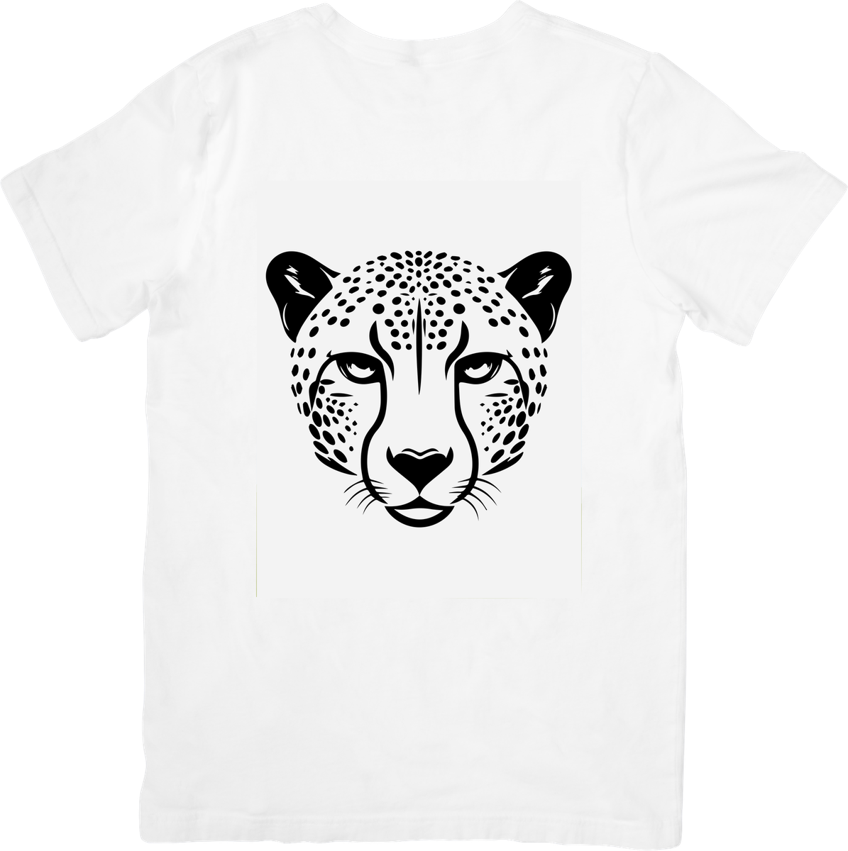 Cheetah Face T-Shirt | Bold Black & White Big Cat Graphic Tee | Wildlife Animal Lover Gift