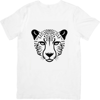 Thumbnail for Cheetah Face T-Shirt | Bold Black & White Big Cat Graphic Tee | Wildlife Animal Lover Gift