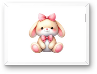 Thumbnail for Cute Bunny With Bow Wall Art | Kawaii Watercolor Rabbit Print | Kids Nursery Gift