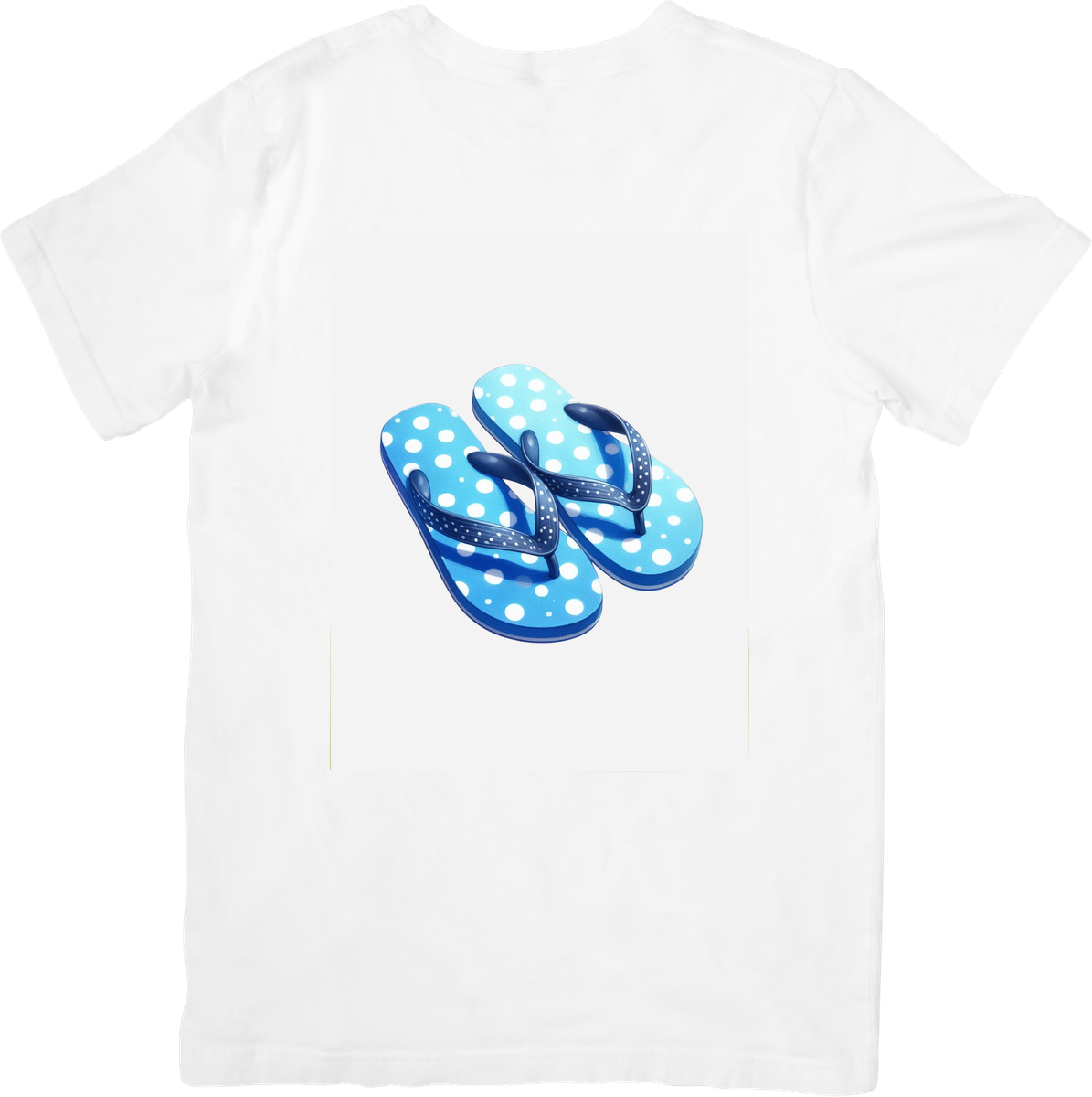 Polka Dot Flip Flops T-Shirt | Cute Blue Summer Sandals Graphic Tee | Beach Vacation Gift