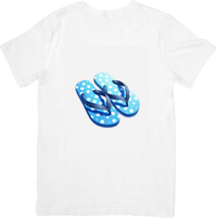 Thumbnail for Polka Dot Flip Flops T-Shirt | Cute Blue Summer Sandals Graphic Tee | Beach Vacation Gift