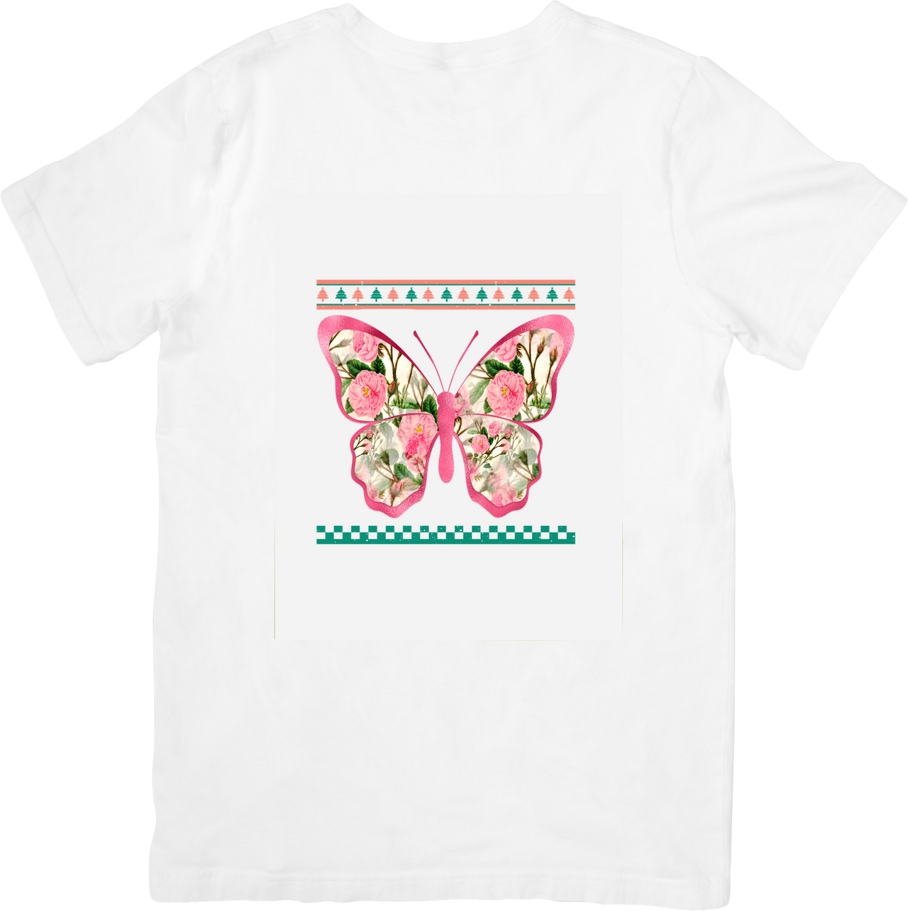 Floral Butterfly T-Shirt | Boho Flower Garden Graphic Tee | Nature Lover Gift
