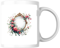 Thumbnail for Vintage Rose Frame Mug | Floral Mirror Coffee Mug | Romantic Cottage Gift