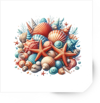 Thumbnail for Seashell Collection Sticker | Colorful Watercolor Beach Treasure Vinyl Decal | Coastal Ocean Gift