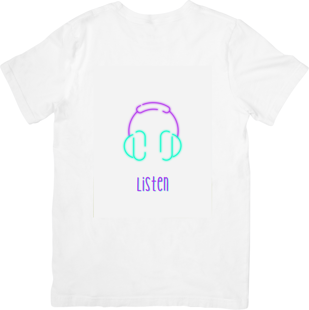 Headphones Listen T-Shirt | Minimalist Y2K Music Lover Graphic Tee