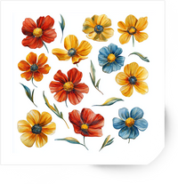 Thumbnail for Watercolor Wildflowers Sticker | Colorful Mixed Blooms Vinyl Decal | Botanical Nature Gift