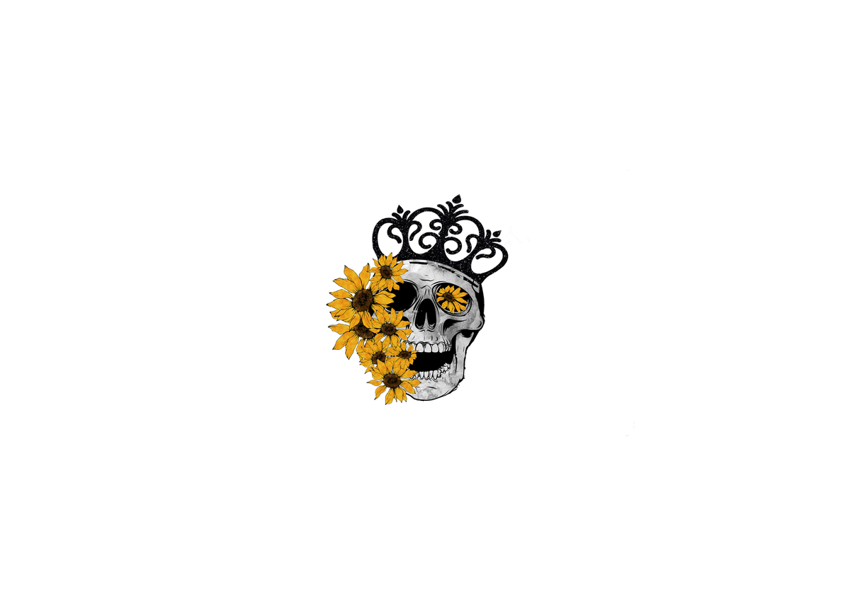 Sunflower Skull Crown Throw Pillow | Gothic Floral Decorative Pillow | Boho Witchy Gift