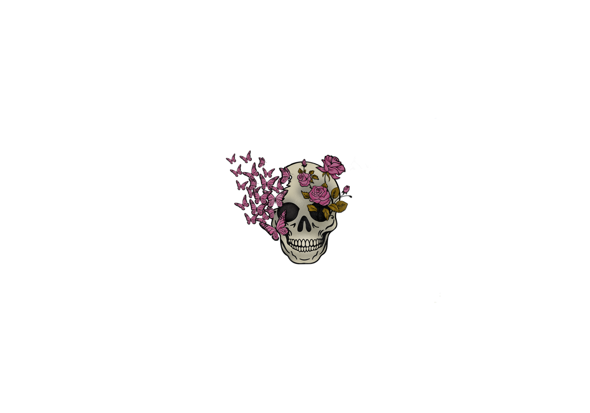 Skull & Roses Butterfly Throw Pillow | Gothic Pink Floral Decorative Pillow | Witchy Decor Gift