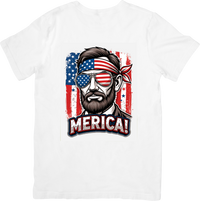 Thumbnail for Merica Patriotic Guy T-Shirt | Patriotic Bold American Flag Graphic Tee | Fourth of July Gift