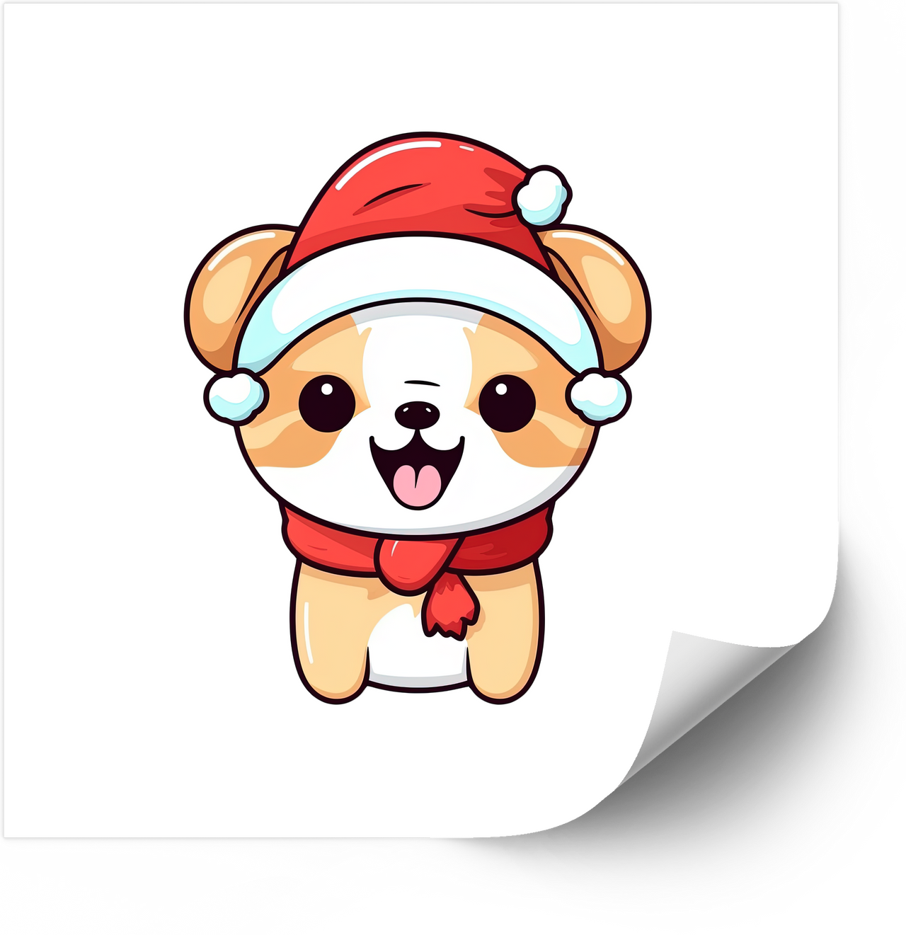 Christmas Corgi Santa Sticker | Kawaii Holiday Puppy Vinyl Decal