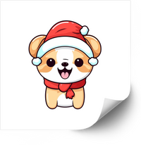 Thumbnail for Christmas Corgi Santa Sticker | Kawaii Holiday Puppy Vinyl Decal