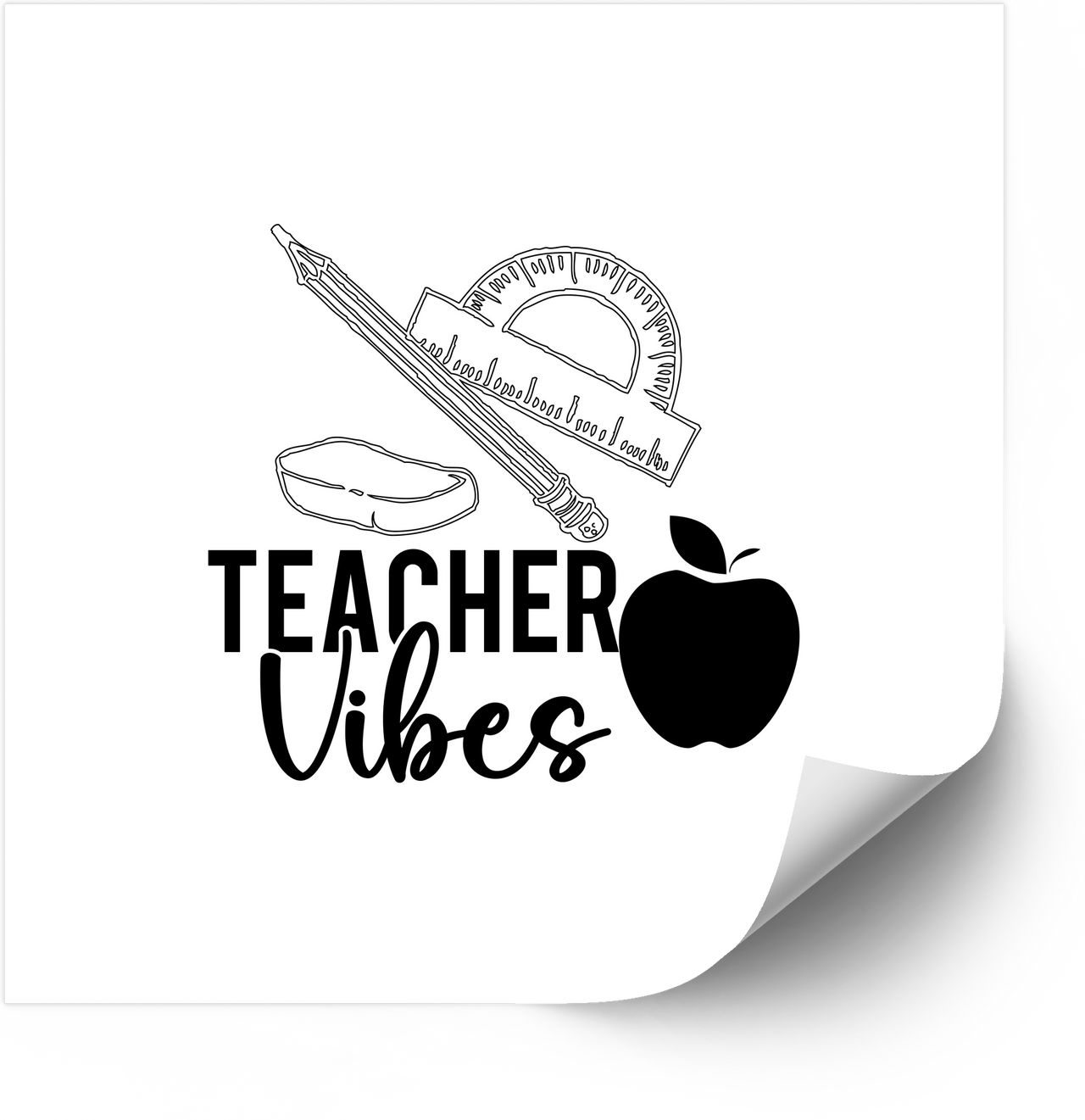 Teacher Vibes Sticker | Minimalist Back To School Vinyl Decal