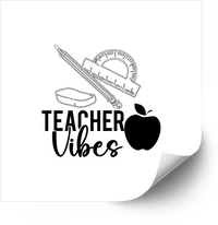 Thumbnail for Teacher Vibes Sticker | Minimalist Back To School Vinyl Decal