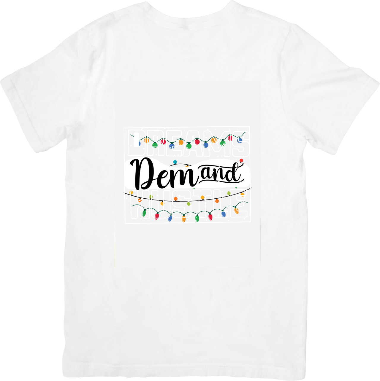 Demand T-Shirt | Minimalist Christmas Lights Holiday Graphic Tee