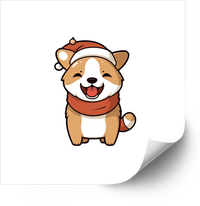 Thumbnail for Christmas Shiba Inu Santa Sticker | Kawaii Holiday Dog Vinyl Decal