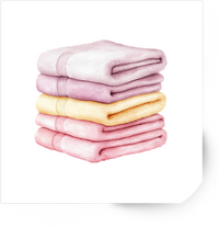 Thumbnail for Stacked Towels Sticker | Watercolor Pastel Spa Linens Vinyl Decal | Bathroom Home Gift