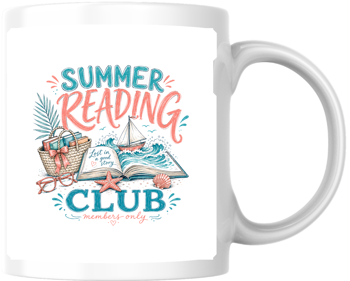 Summer Reading Club Mug | Nautical Sailboat Book Coffee Mug | Book Lover Teacher Gift