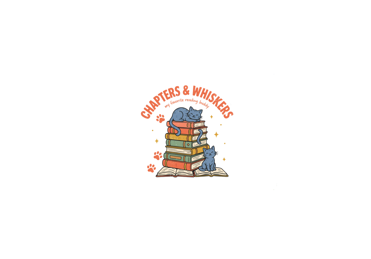 Chapters & Whiskers Throw Pillow | Cats & Books Decorative Pillow | Book Lover Reading Gift