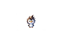 Thumbnail for Spiky Hair Penguin Throw Pillow | Cute Cartoon Bird Decorative Pillow | Kids Room Nursery Gift